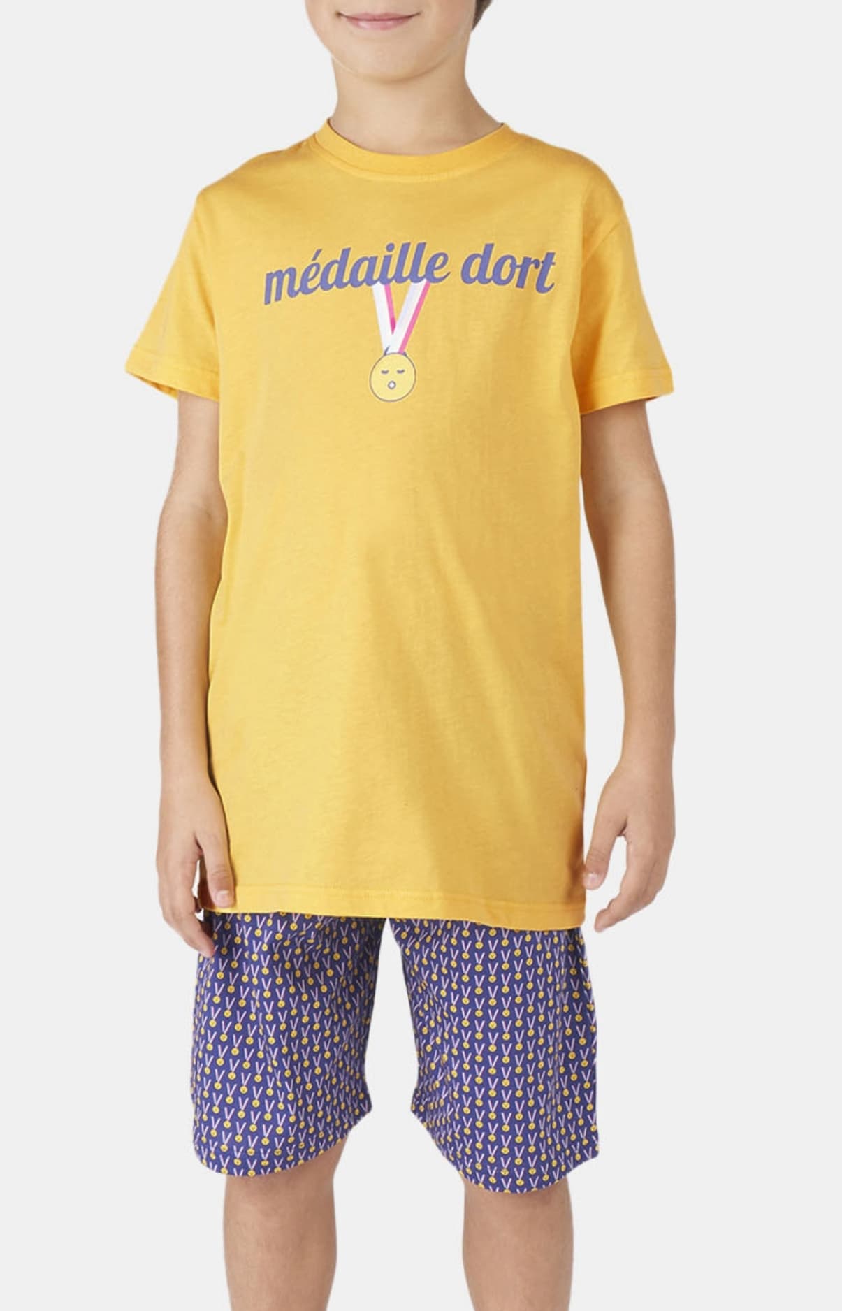 arthur-bob-pyjashort-m-daille-dort-bleu-coton-bio image 1