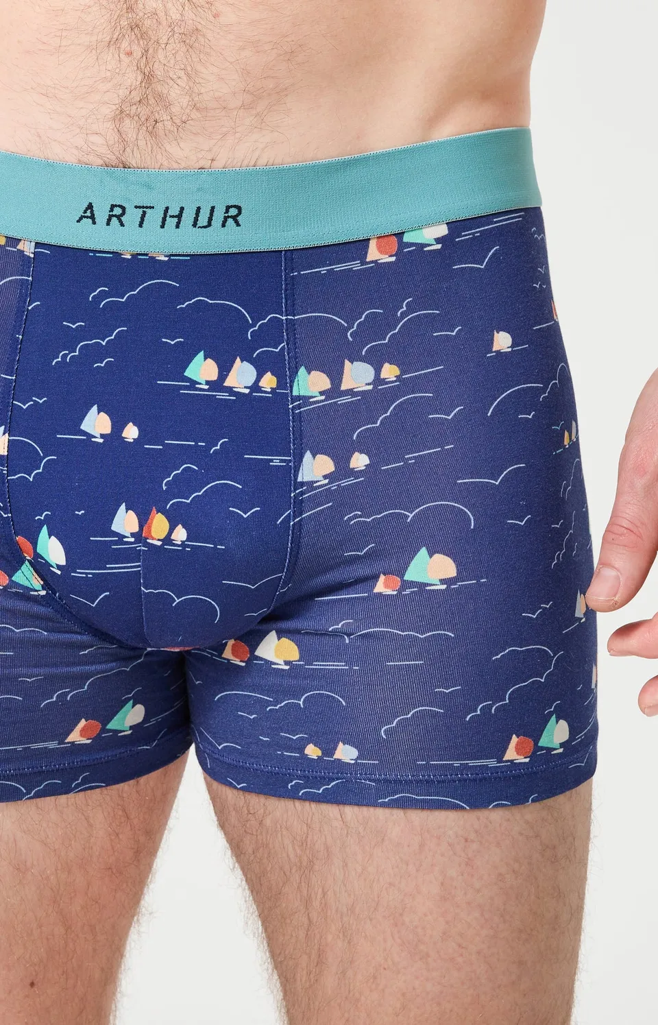 arthur-bob-tranquill-t-boxer-homme-marine-coton-bio image 1