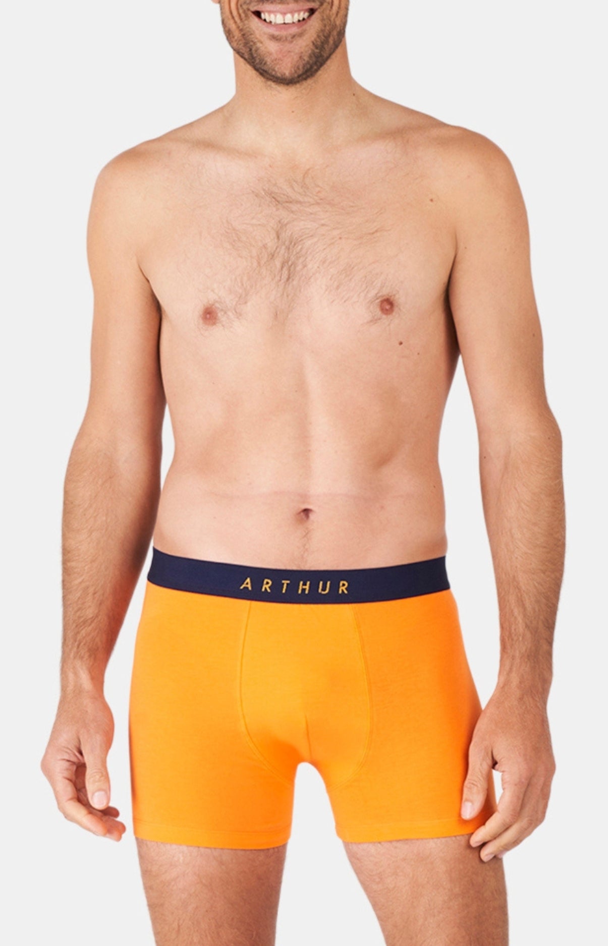 arthur-bob-boxer-coton-bio-orange-homme-classique image 2
