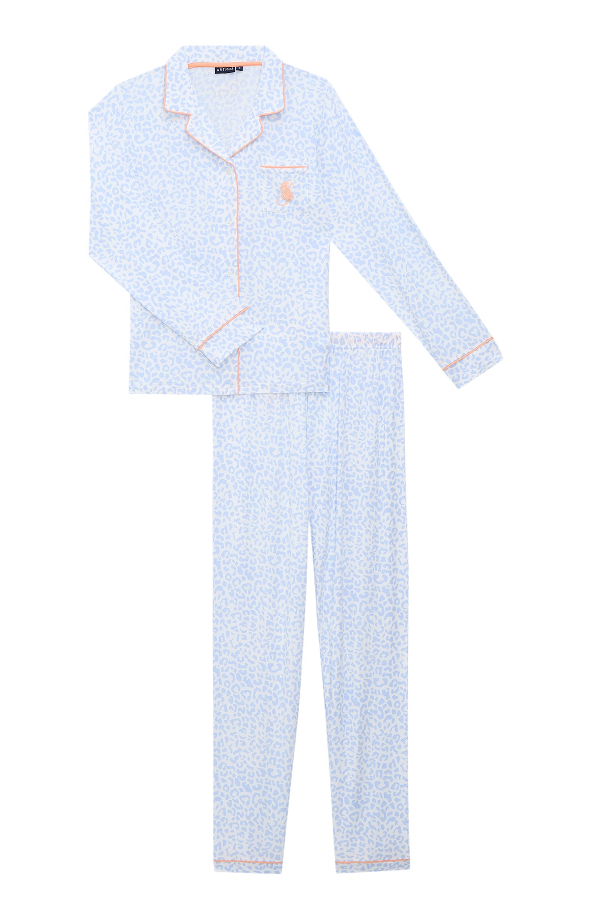 arthur-bob-pyjama-f-lina-modal-boutonn-bleu-l-opard image 3