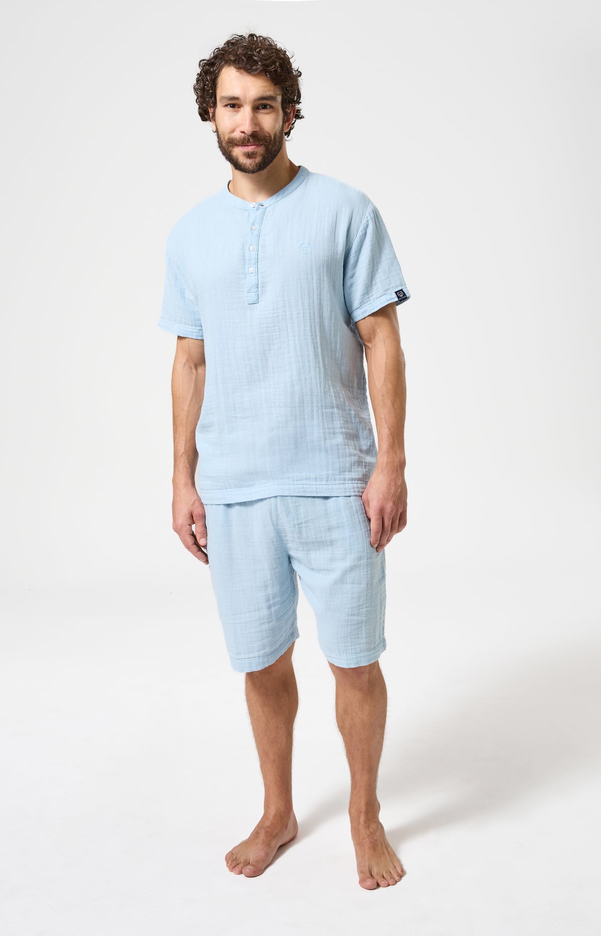 arthur-bob-brume-d-t-pyjashort-homme-ciel-gaze-coton image 1