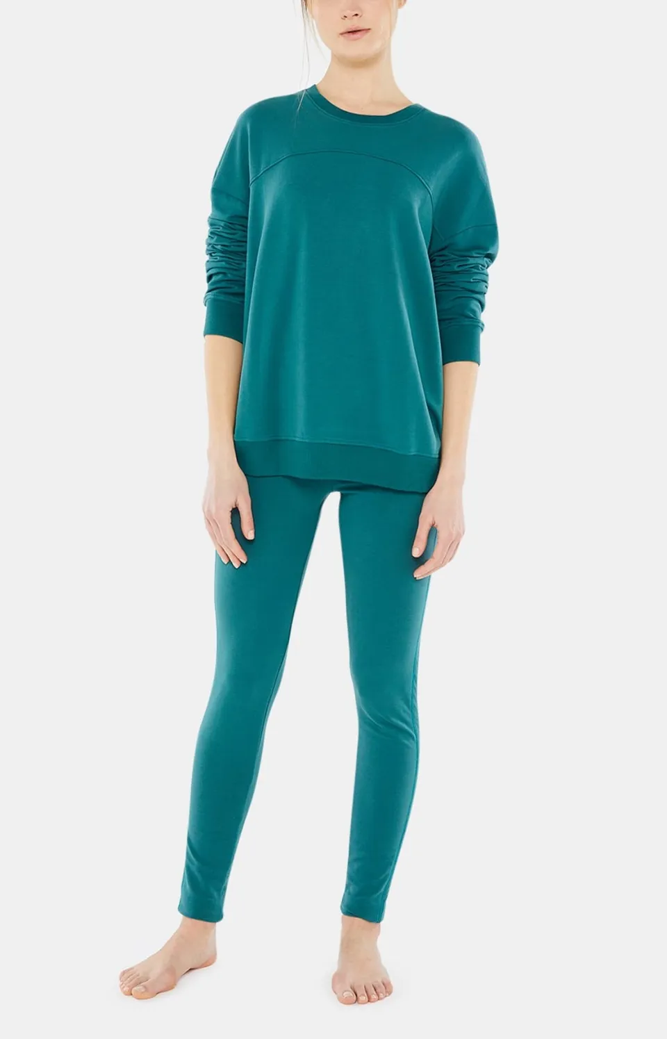 arthur-bob-pyjama-yoga-coton-femme-meraude-stretch image 1