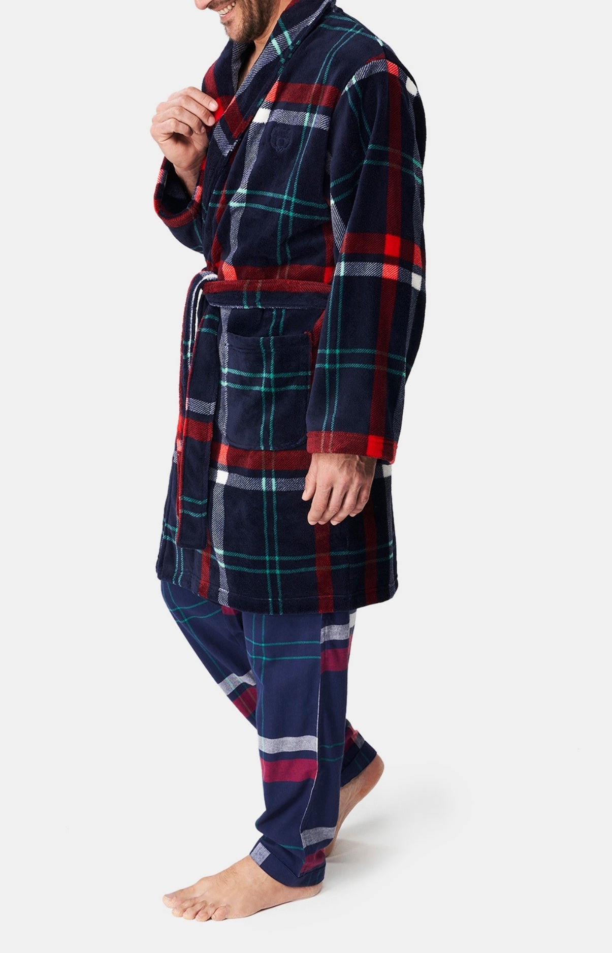 arthur-bob-carreaux-hugo-robe-de-chambre-homme-marine-polaire image 5