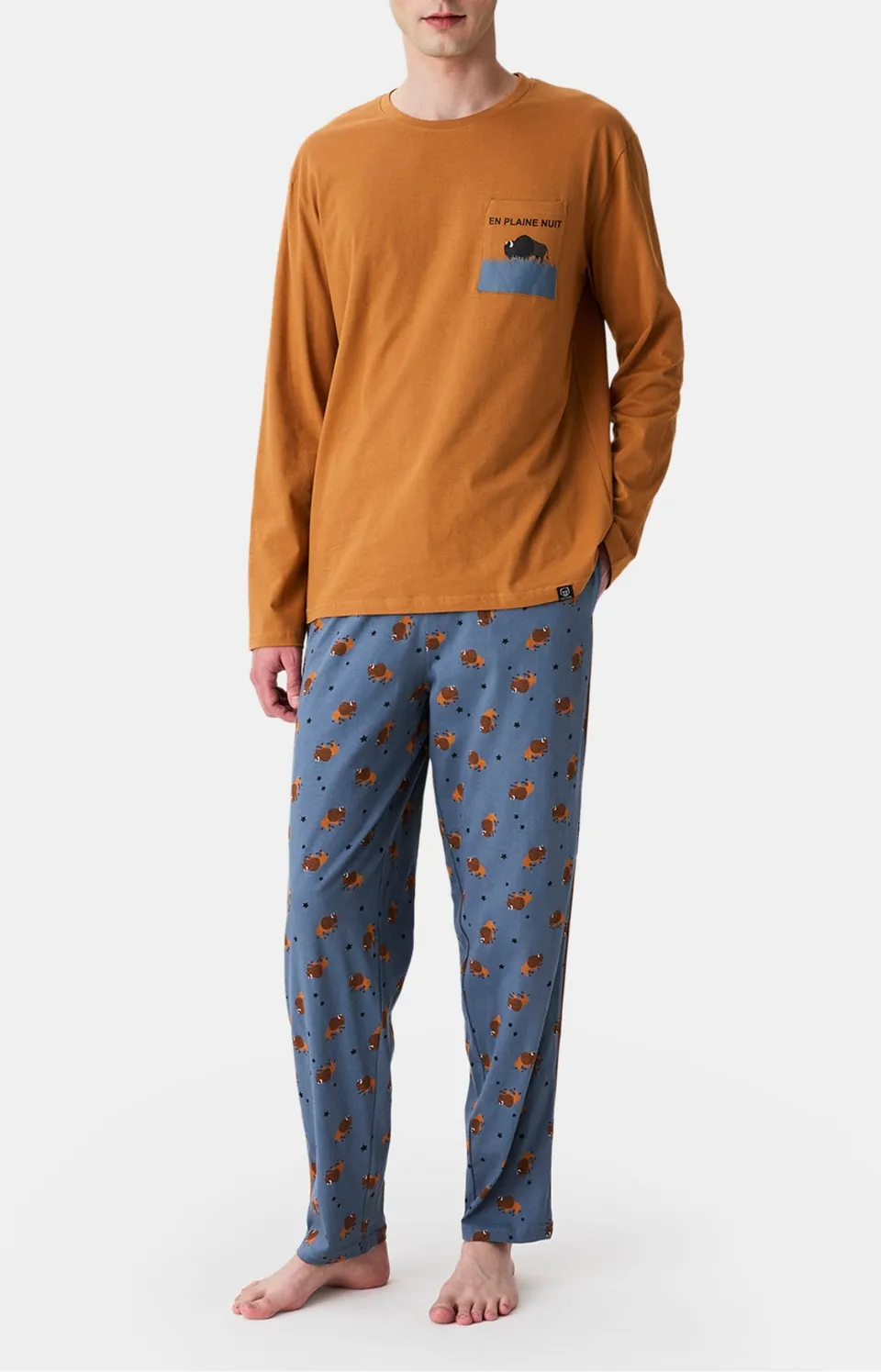 arthur-bob-en-plaine-nuit-pyjama-homme-ardoise-coton-bio image 1