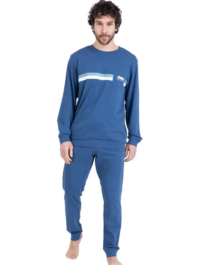 athena-easy-coton-pyjama-long-homme-col-rond-sportswear image 1
