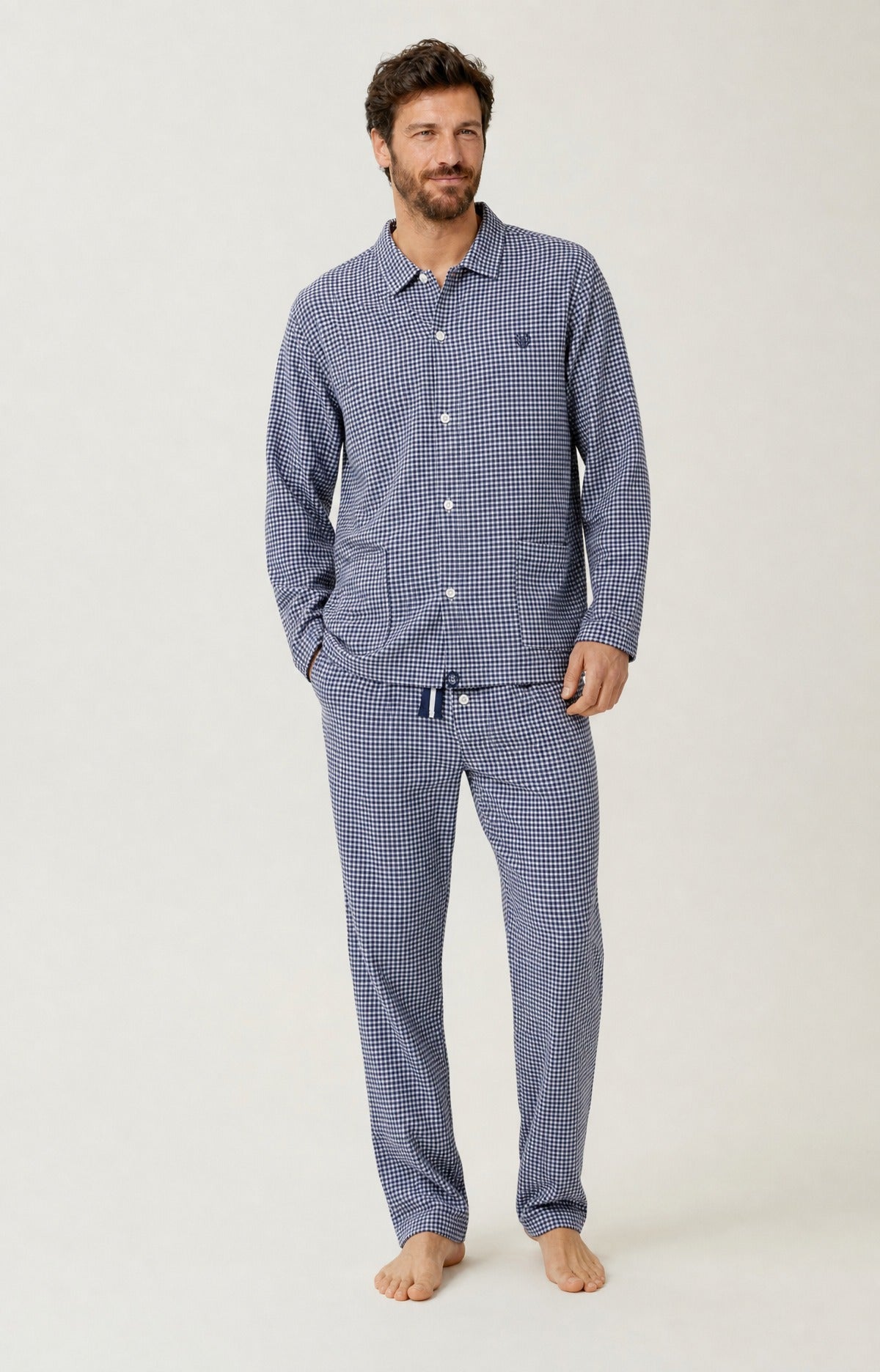 arthur-bob-elie-pyjama-flanelle-coton-marine image 1