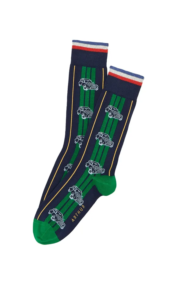 arthur-2cv-chaussettes-homme-marine-40-46-coton-bio image 1