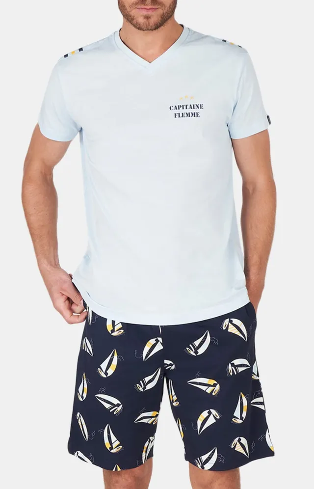 arthur-bob-pyjashort-capitaine-flemme-azur-bio image 1