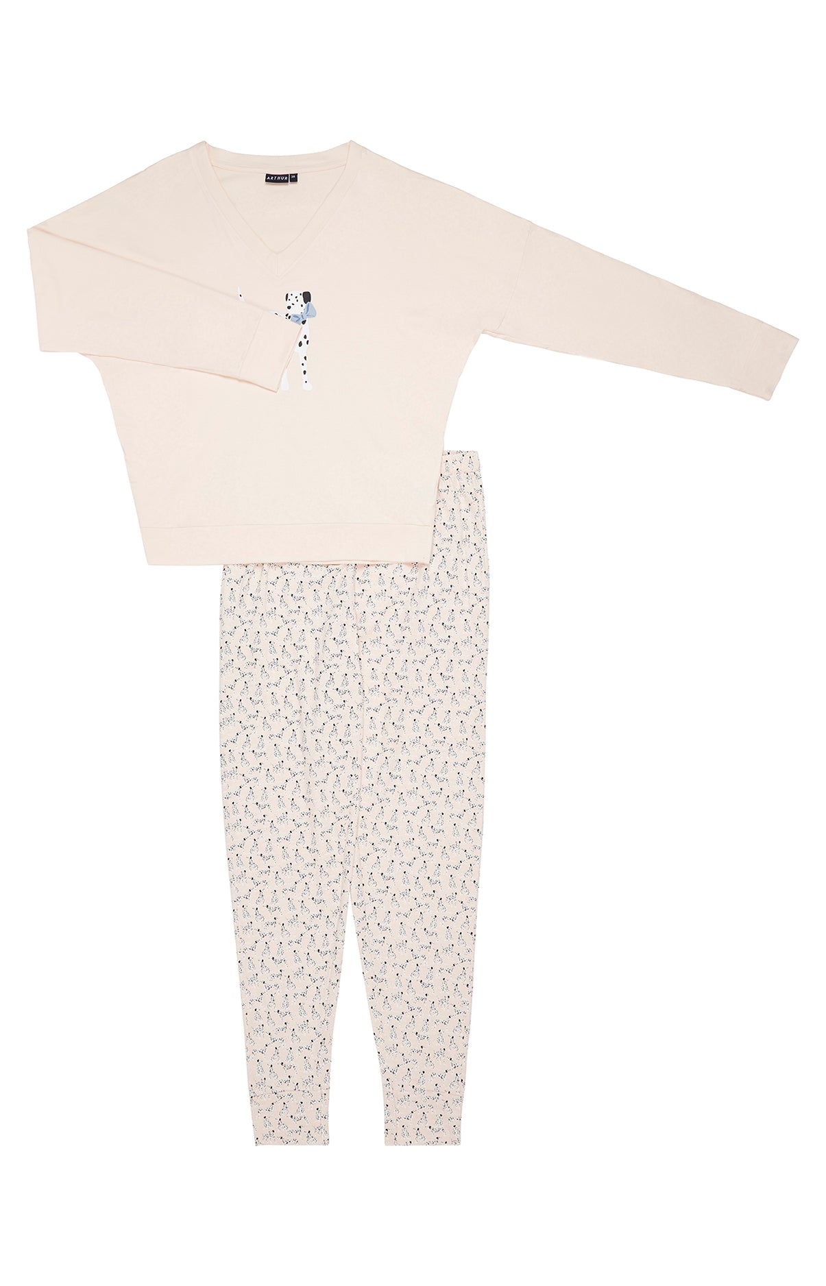 arthur-bob-pyjama-dalmatien-rose-coton-femme image 3