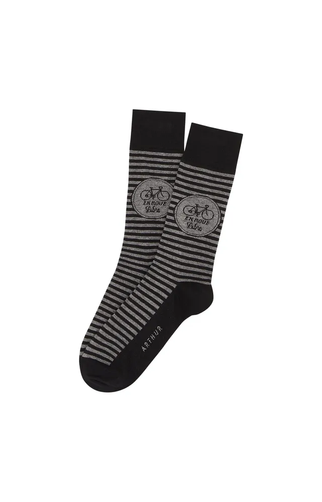 arthur-bob-en-roue-libre-chaussettes-noir-40-46-coton image 1