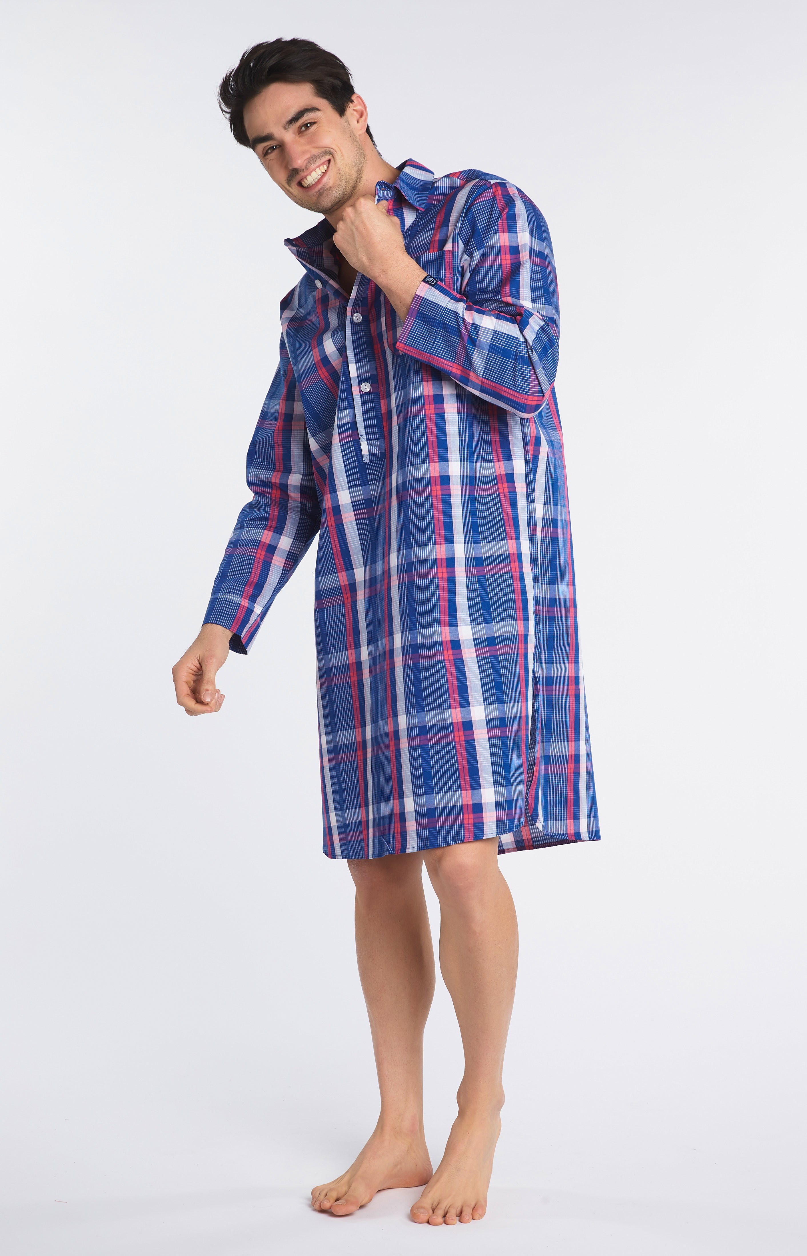 arthur-bob-chemise-op-ra-chemise-de-nuit-marine-tartan-bio image 5