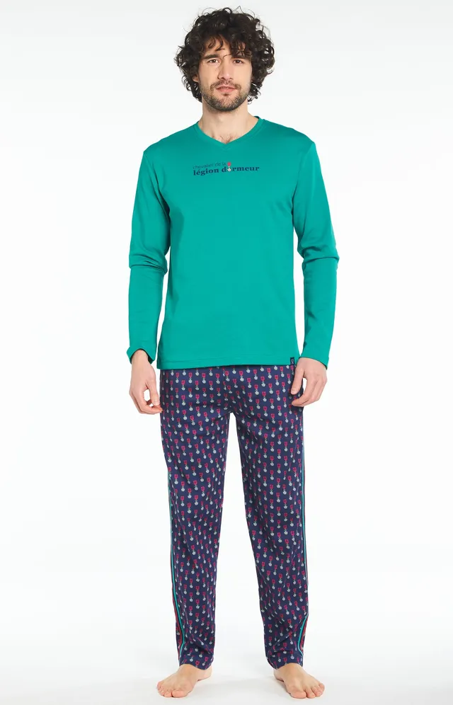 arthur-bob-legion-dormeur-pyjama-long-marine-coton-bio image 1