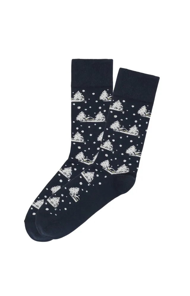 arthur-bob-sous-la-neige-chaussettes-marine-coton image 1