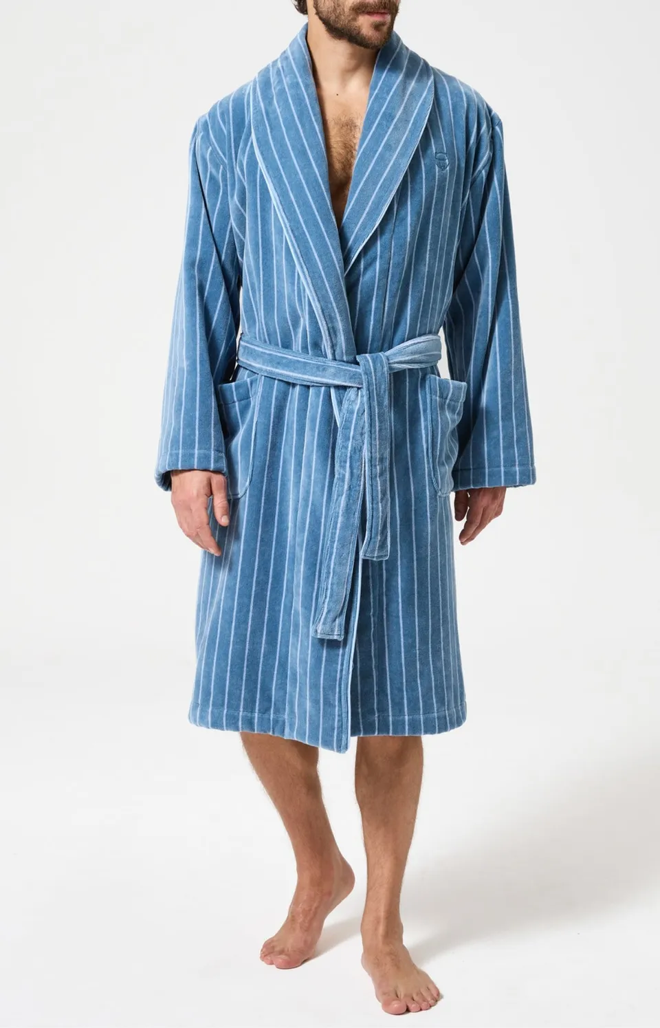 arthur-bob-esprit-livre-peignoir-homme-coton-gris image 1