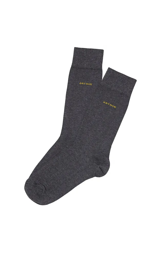arthur-bob-chaussettes-unies-coton-gris-40-46 image 1