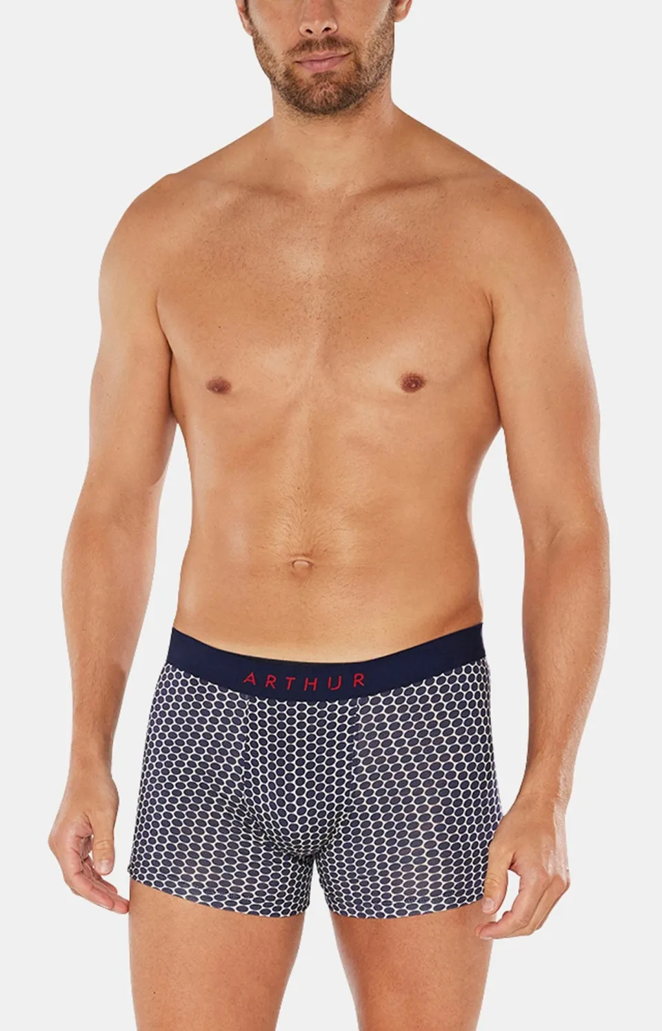 arthur-bob-pois-boxer-homme-marine-coton-bio image 1