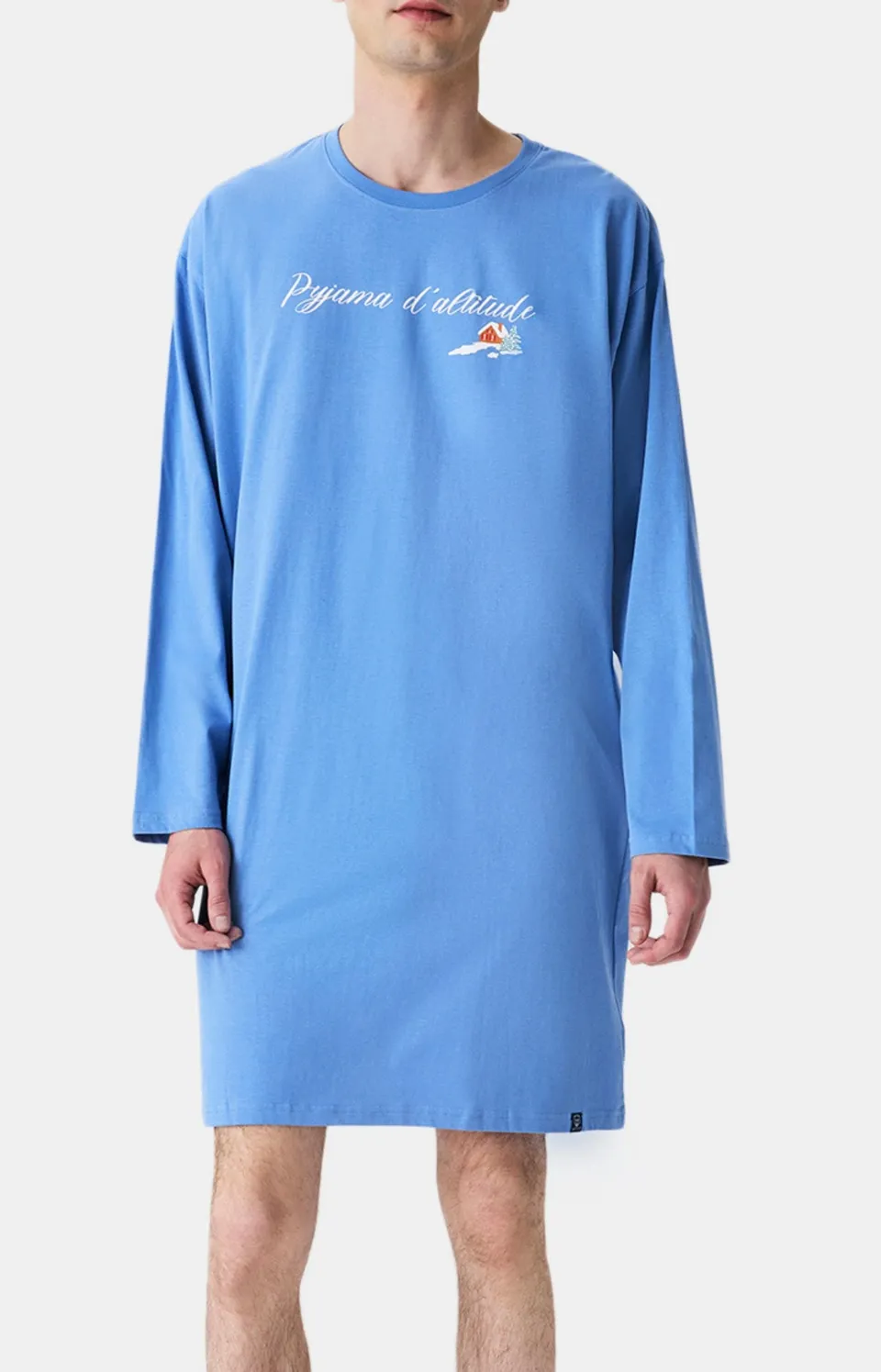 arthur-bob-no-l-en-altitude-chemise-de-nuit-bleu-coton-bio image 1