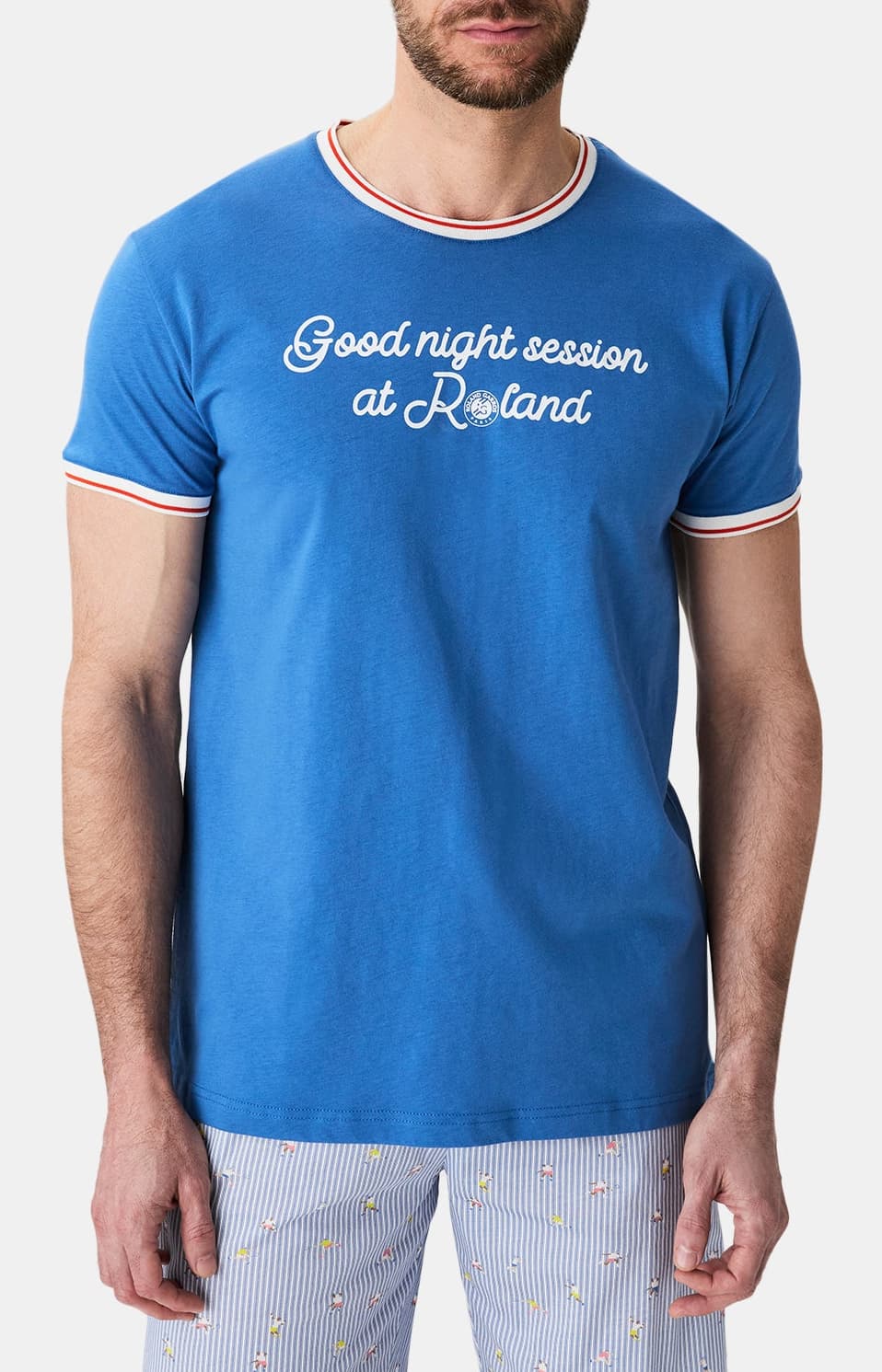 arthur-bob-good-night-session-pyjashort-homme-bleu-coton-bio image 2