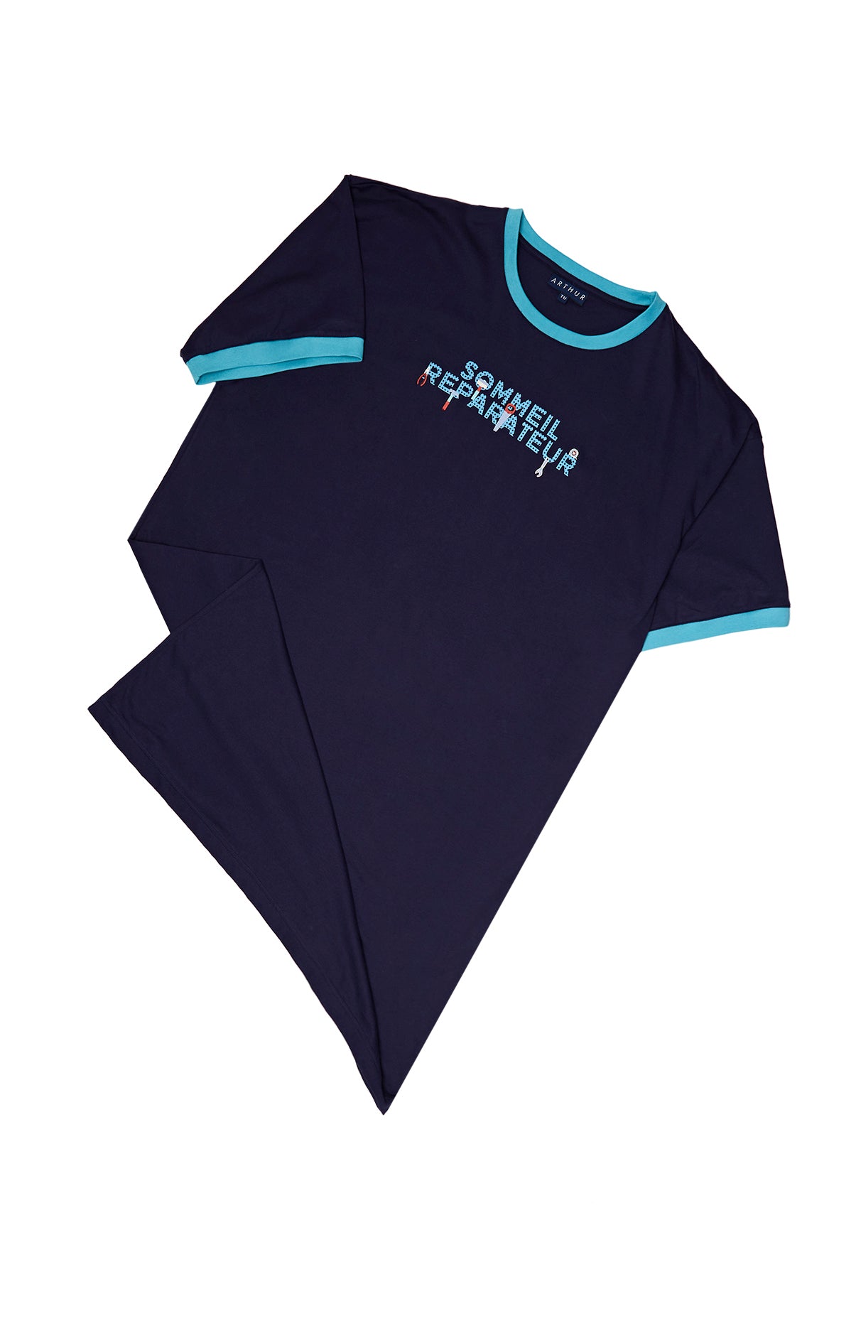 arthur-bob-bricolage-maxi-tee-shirt-nuit-marine image 3