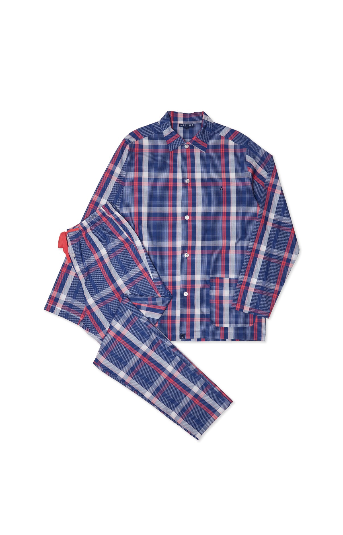 arthur-bob-op-ra-pyjama-long-homme-coton-bio-marine image 3