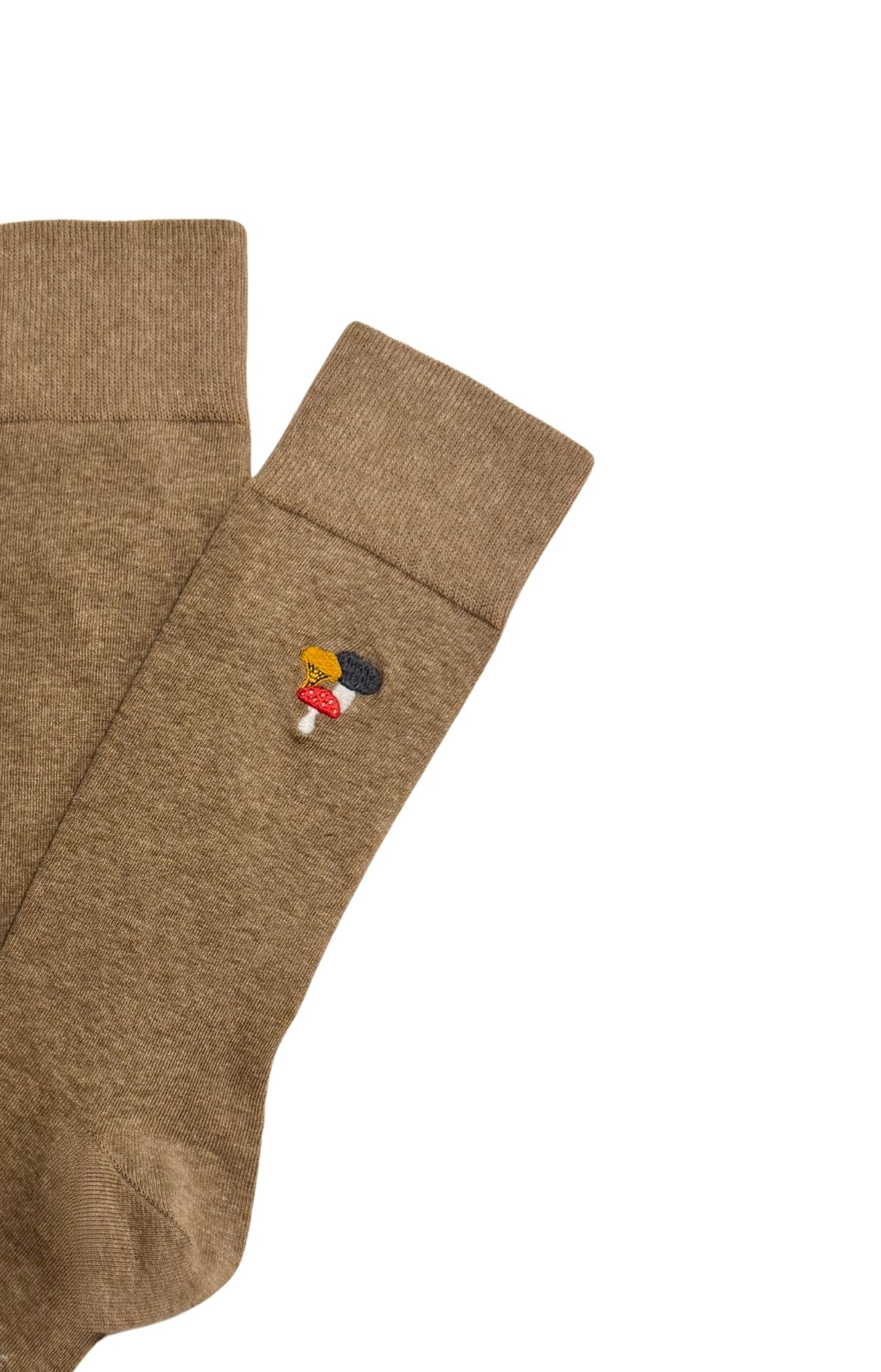 arthur-bob-chaussettes-brod-es-champignon-beige-coton image 2