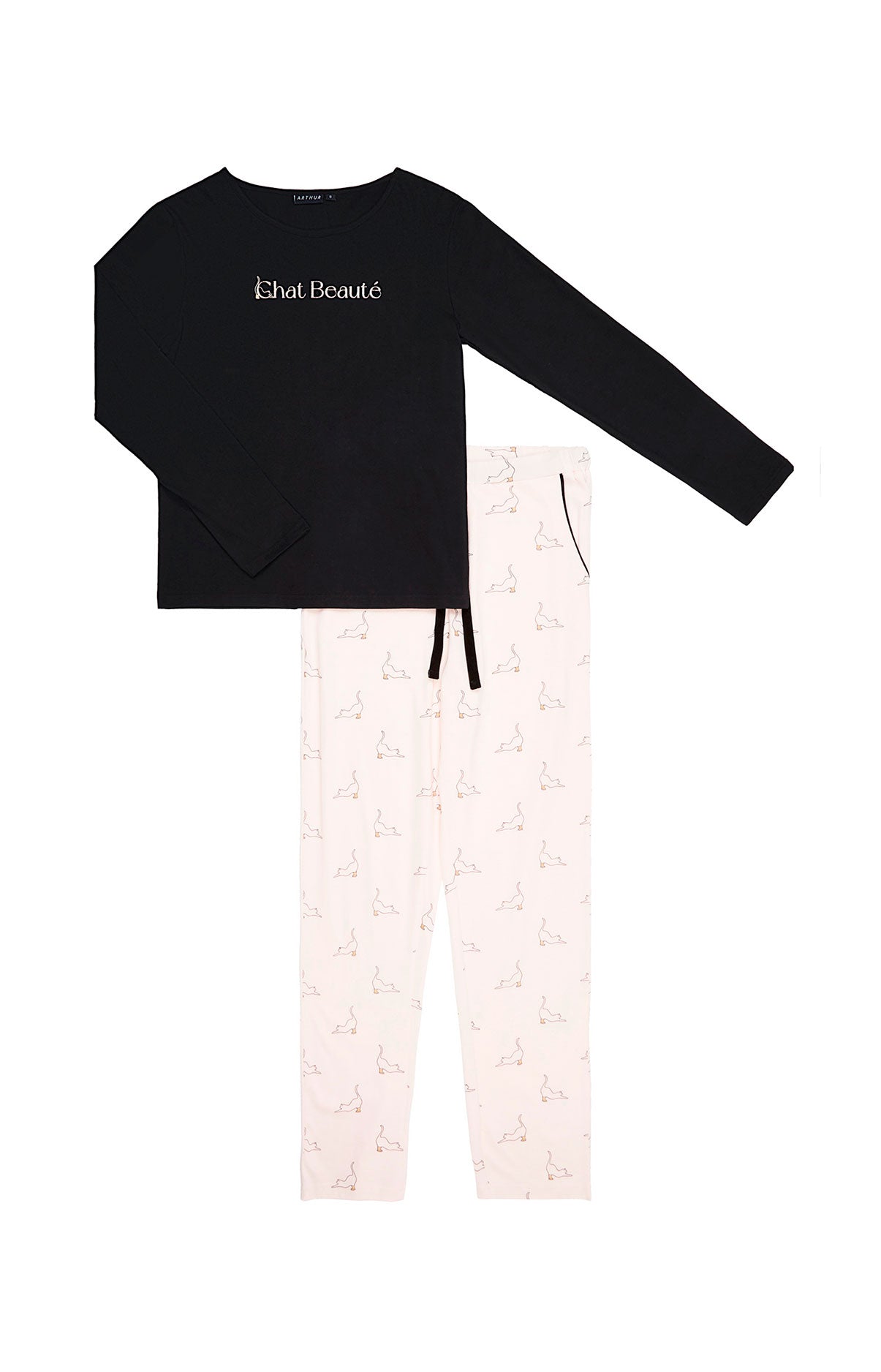 arthur-bob-chat-beaut-pyjama-femme-poudre-coton image 3