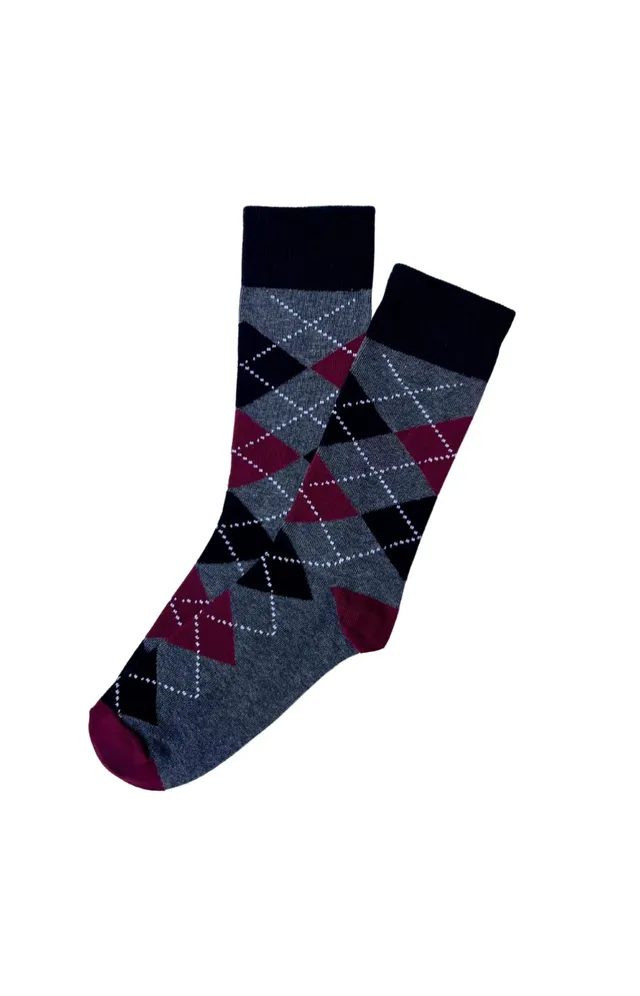 arthur-bob-carreaux-gris-chaussettes-homme-gris-coton image 1