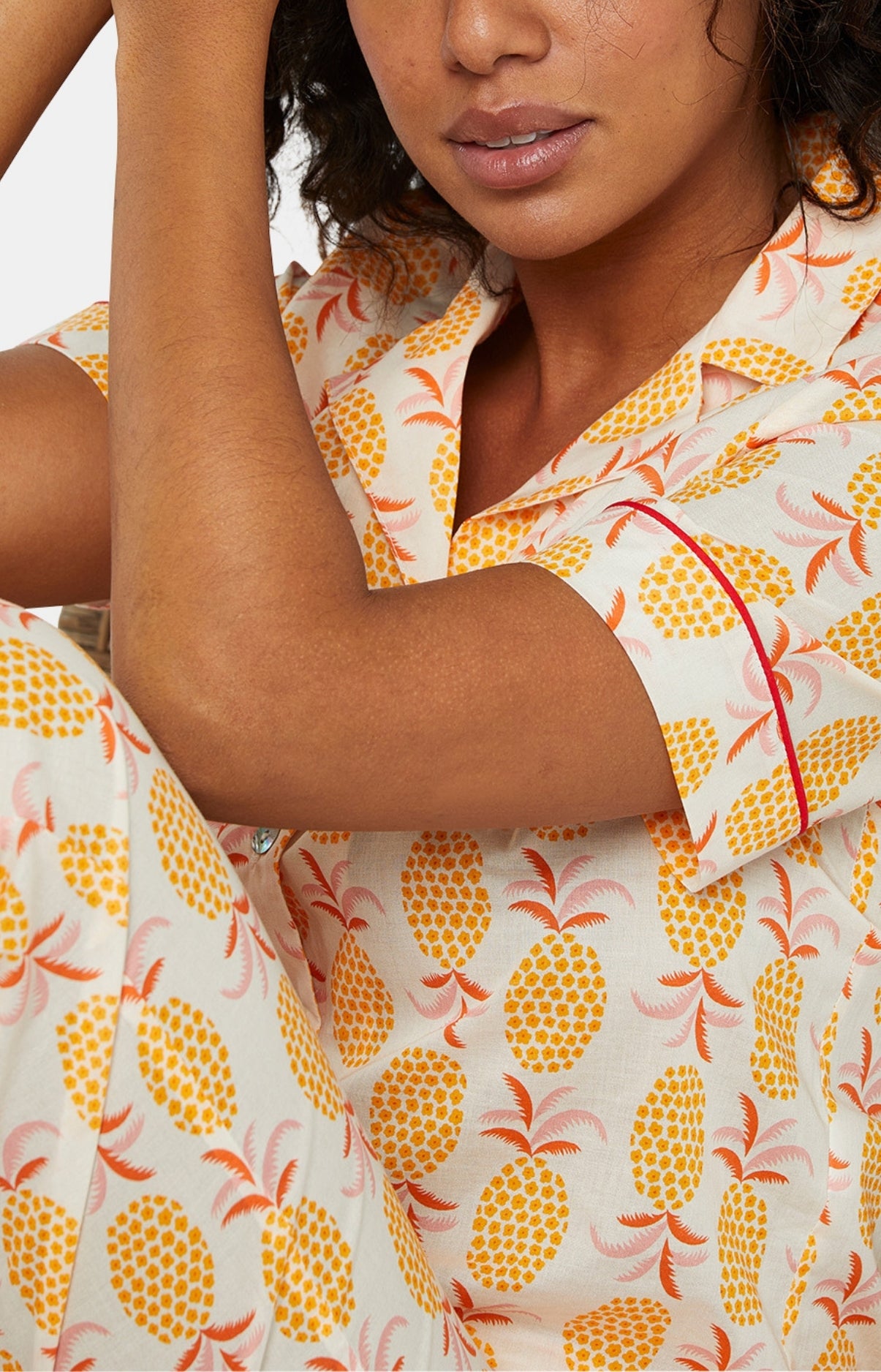 arthur-bob-pyjama-boutonn-ananas-pyjama-femme-jaune image 3