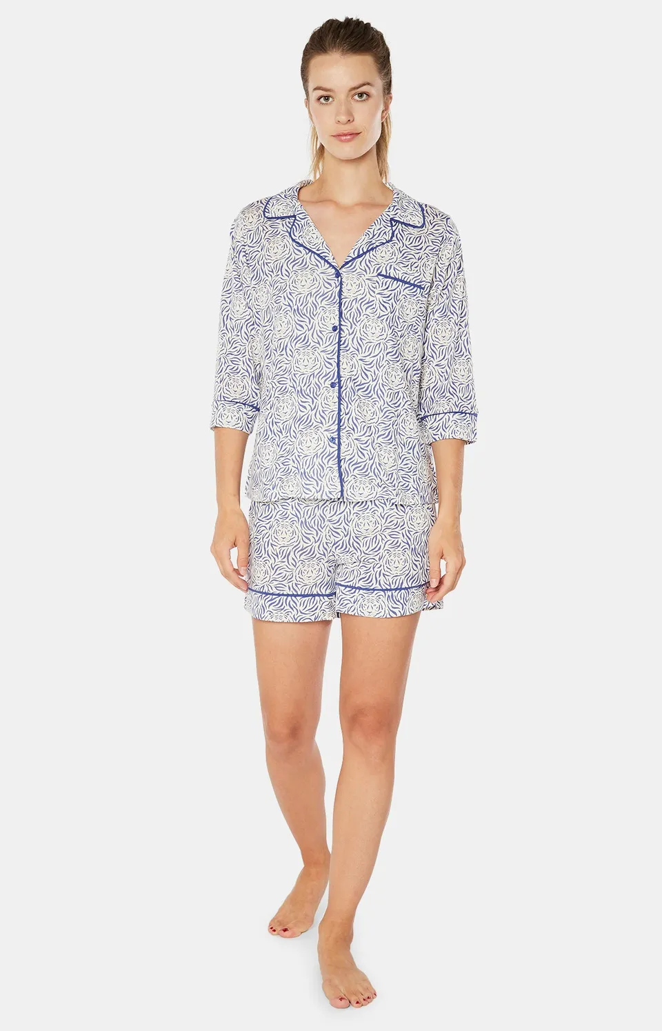 arthur-bob-tigre-pyjashort-bleu-lyocell-femme image 1