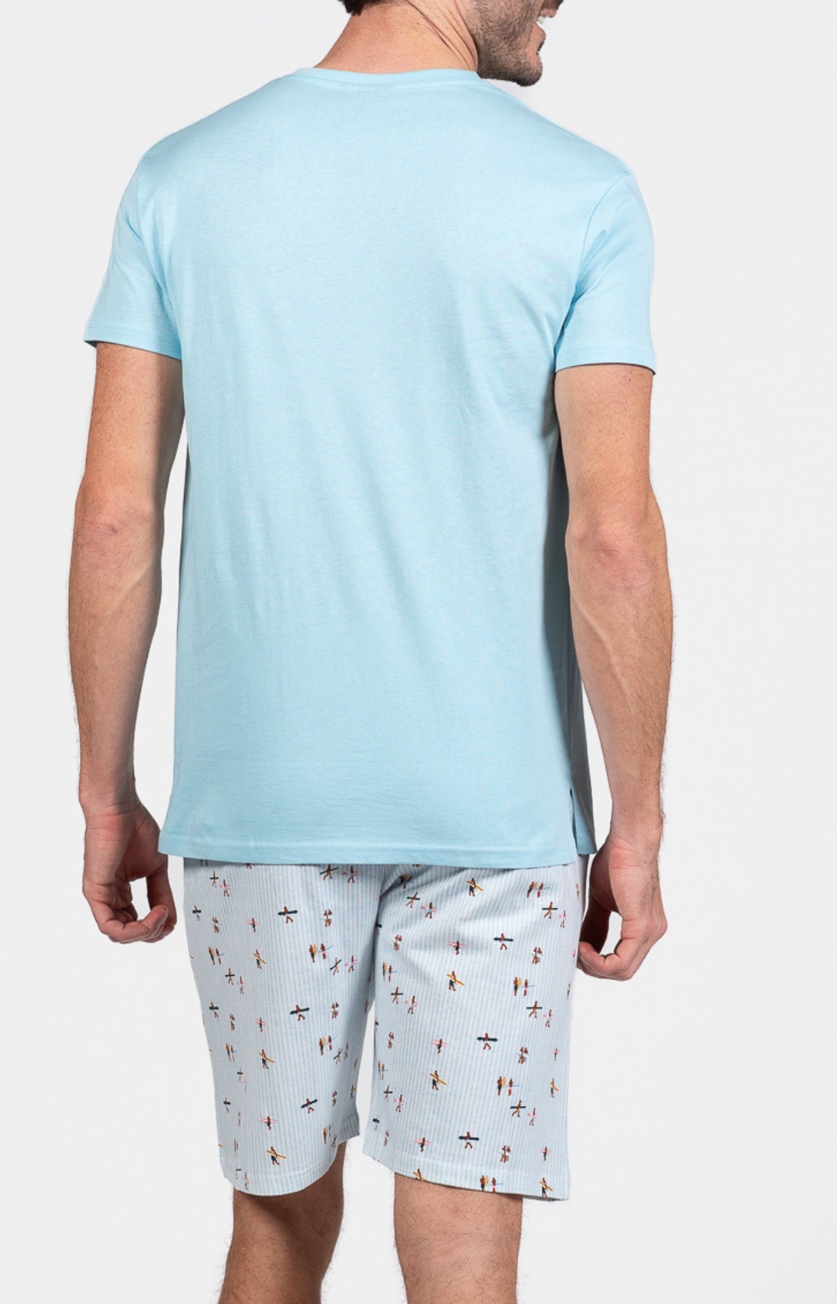 arthur-bob-pyjashort-surf-bleu-coton-celadon-homme image 6