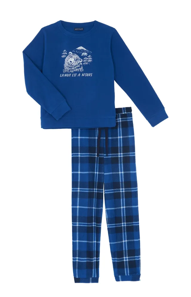 arthur-bob-ours-pyjama-polaire-enfant-marine-8a image 1
