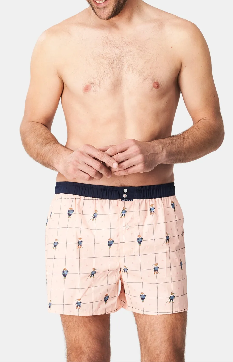 arthur-le-club-n-1125-cale-on-homme-rose-coton-bio image 1