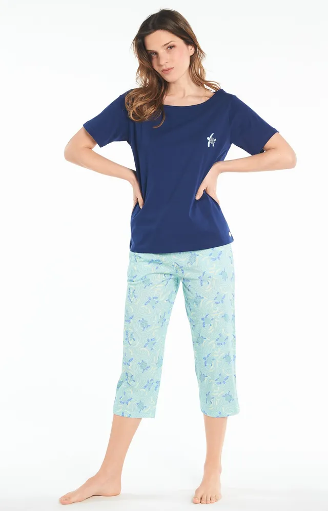 arthur-bob-pyjama-long-tortue-pyjama-femme-lagon-l-coton-bio image 1