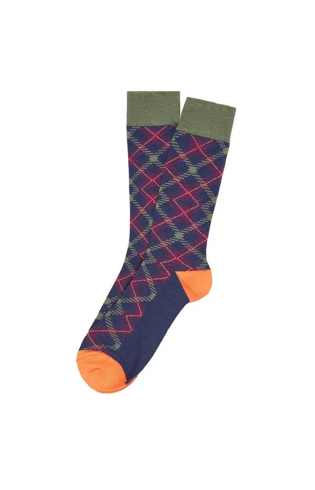 arthur-bob-chaussettes-tartan-marine-40-46-coton-bio image 1