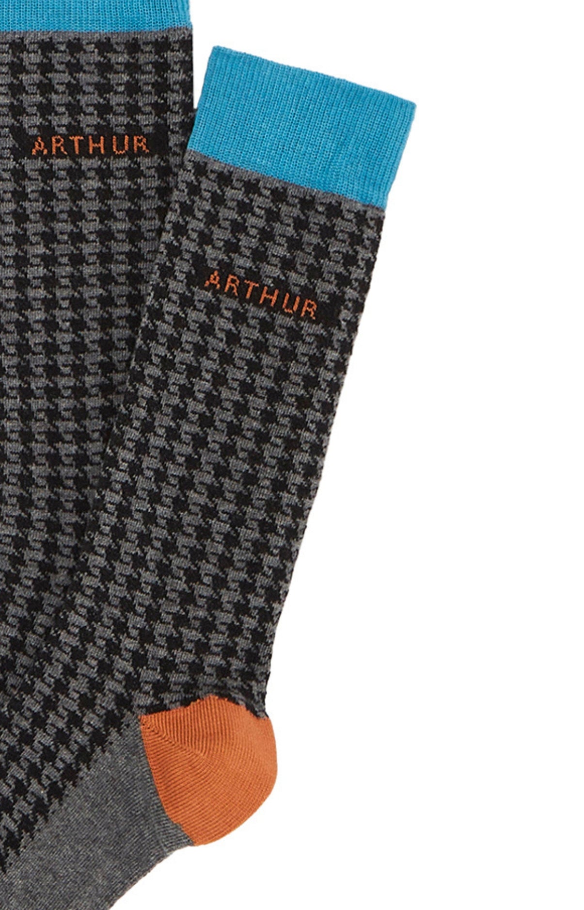 arthur-bob-pied-de-poule-chaussettes-noir-coton-bio image 2