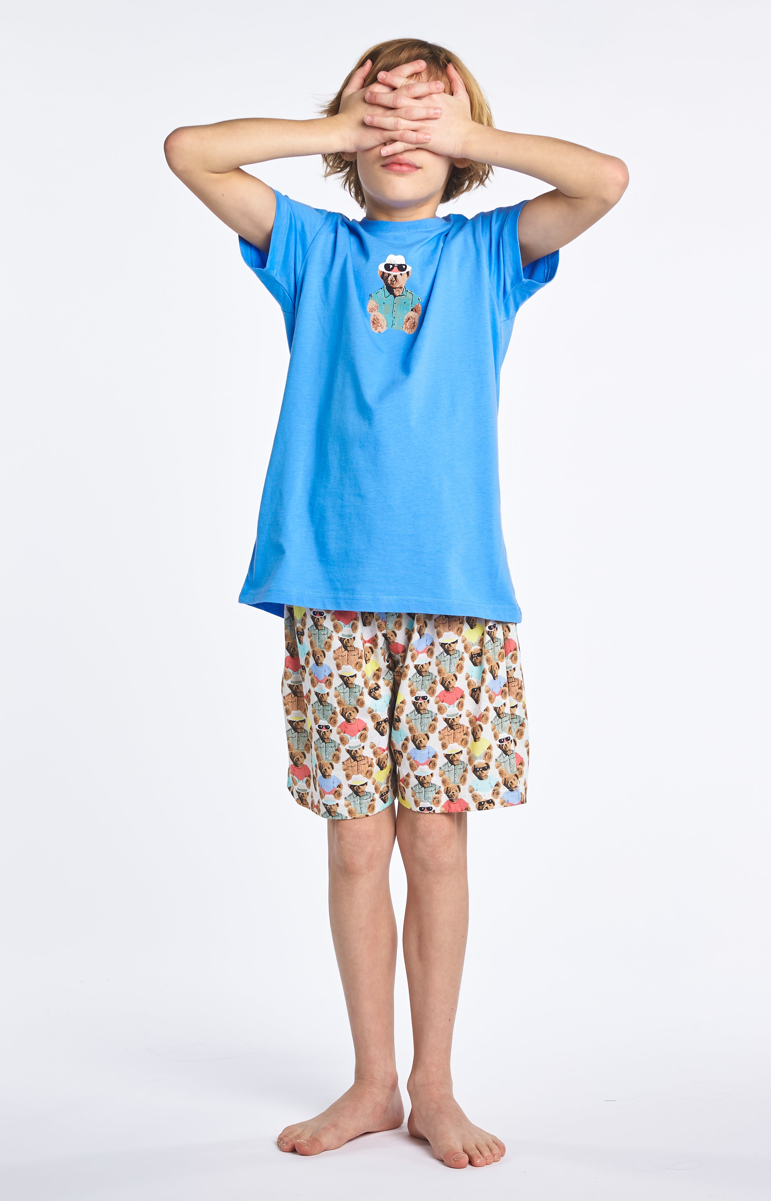 arthur-bob-pyjashort-teddy-multicolore-coton-bio image 2
