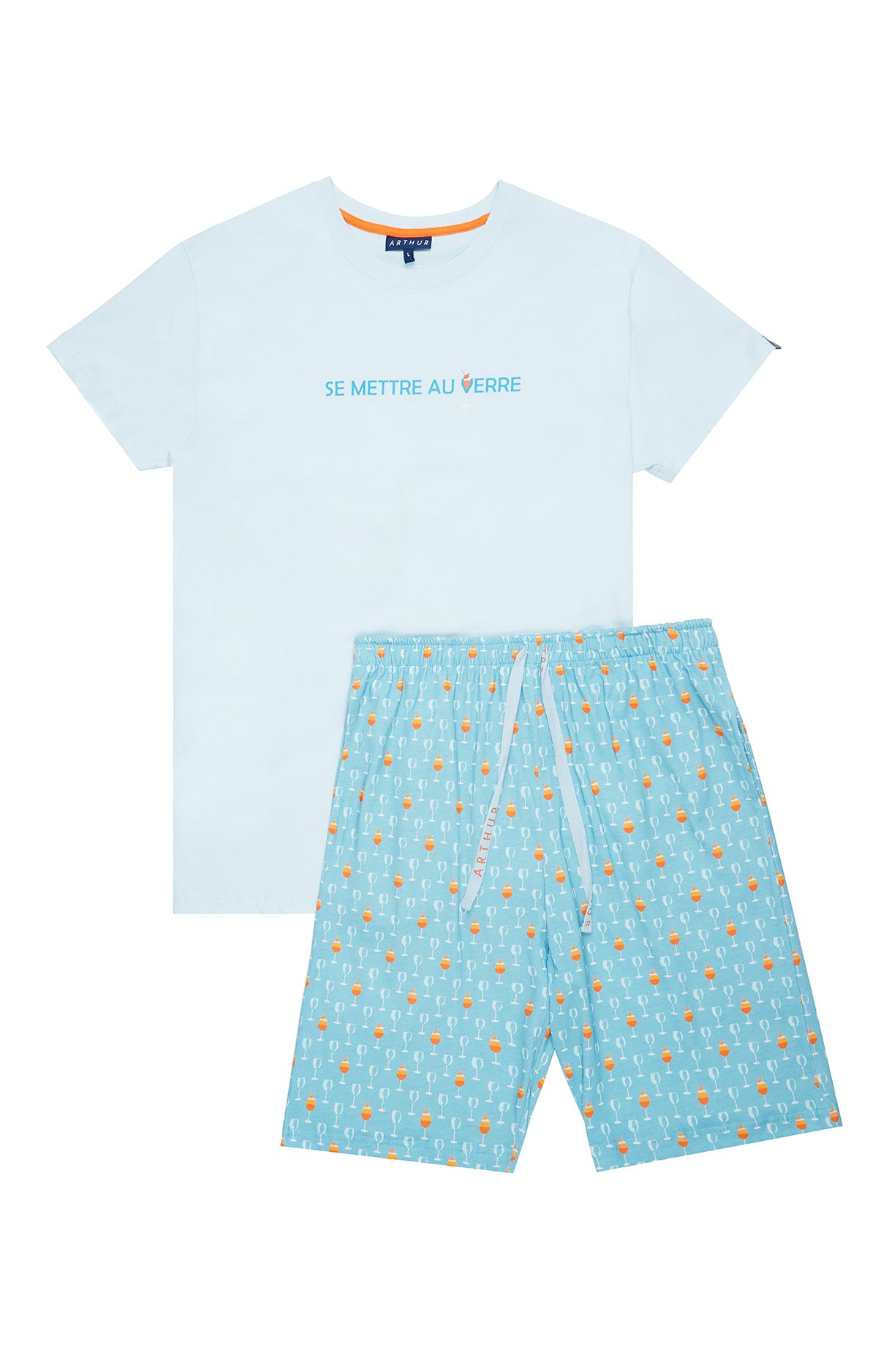 arthur-bob-pyjashort-ap-ro-pyjama-court-bleu-atoll-coton-bio image 3