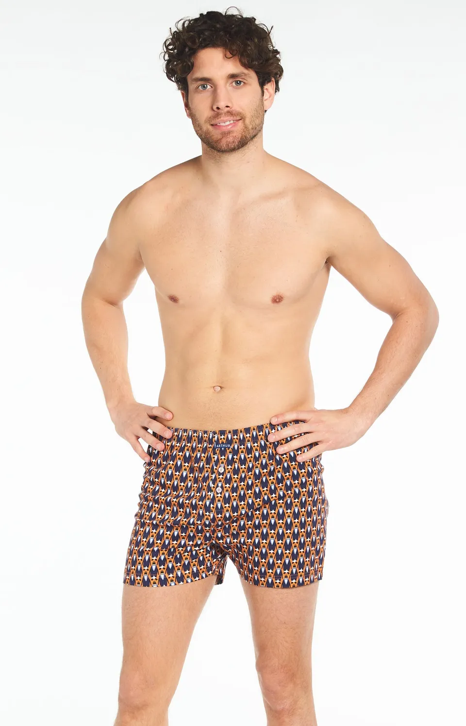 arthur-le-club-cale-on-nuit-homme-orange-coton-bio image 1