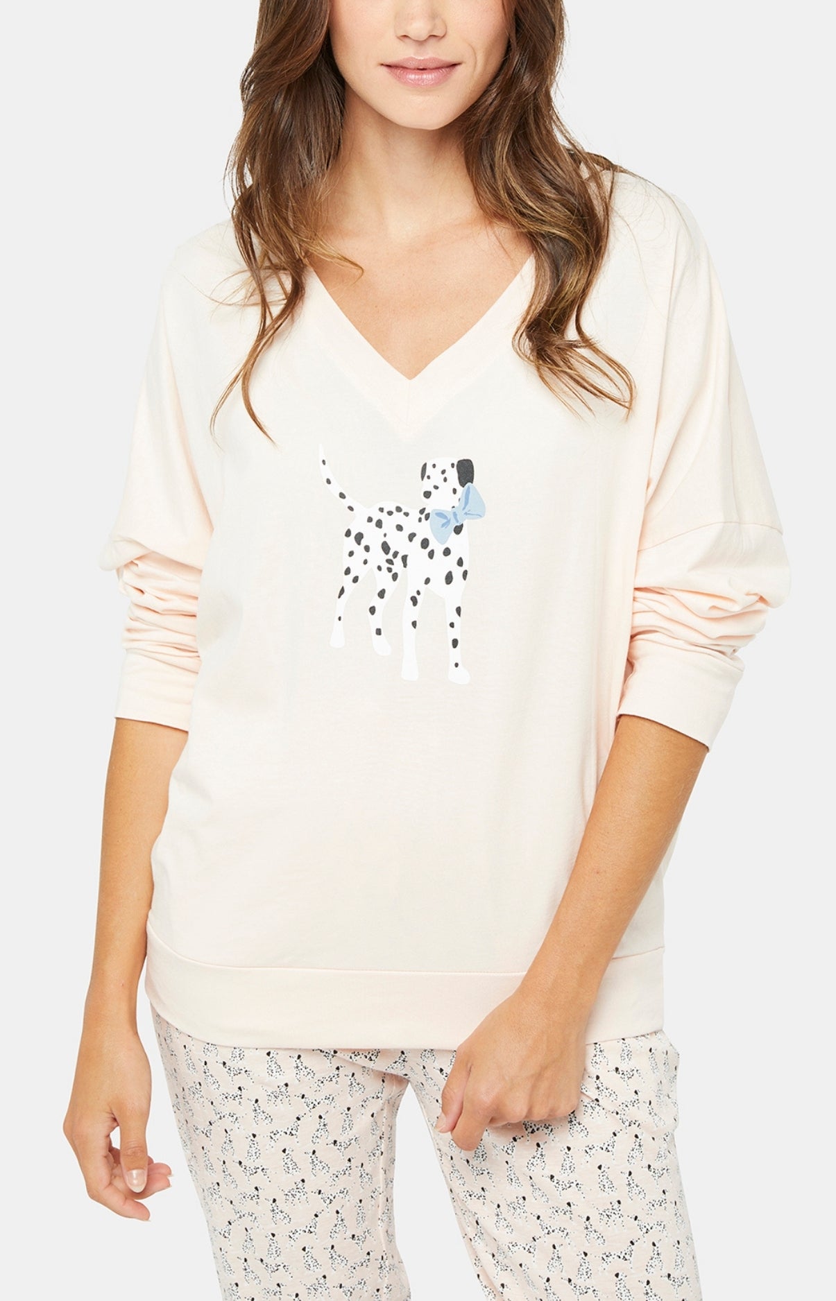 arthur-bob-pyjama-dalmatien-rose-coton-femme image 2