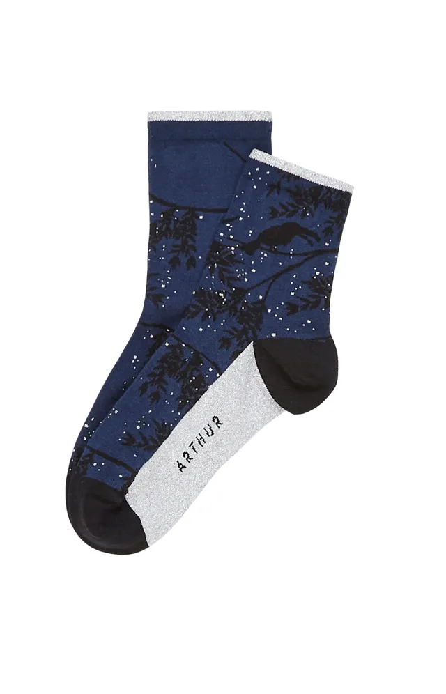 arthur-bob-good-night-chaussettes-marine-36-40-coton-bio image 1
