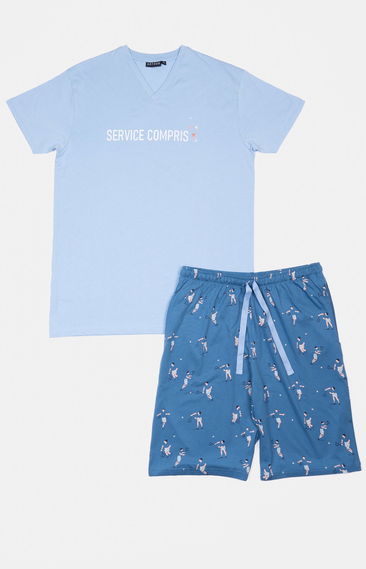 arthur-bob-service-compris-pyjashort-homme-coton-jean image 3