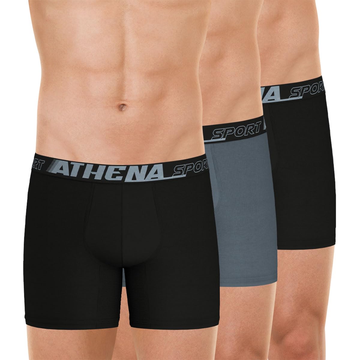 athena-air-fit-lot-3-boxers-longs-homme-sport-coton image 1