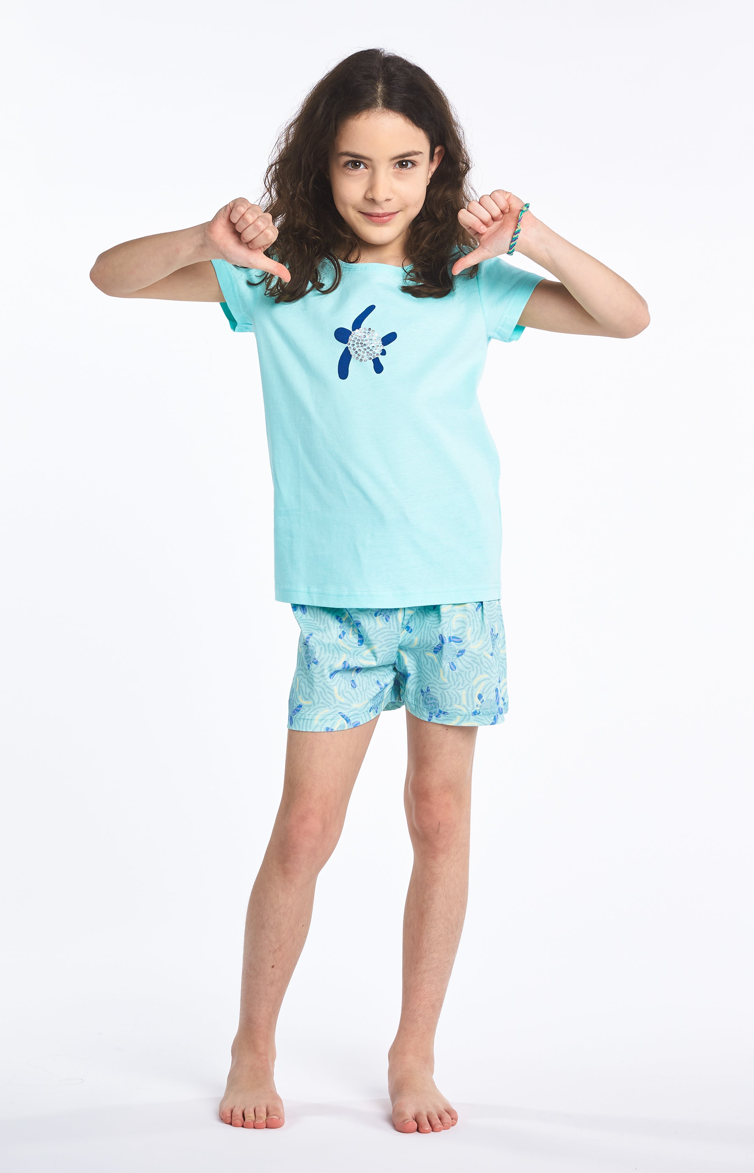 arthur-bob-tortue-pyjashort-enfant-lagon-coton-bio image 1