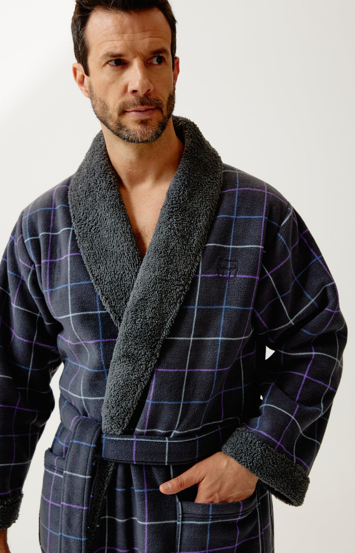 arthur-bob-carol-robe-de-chambre-polaire-carreaux image 2