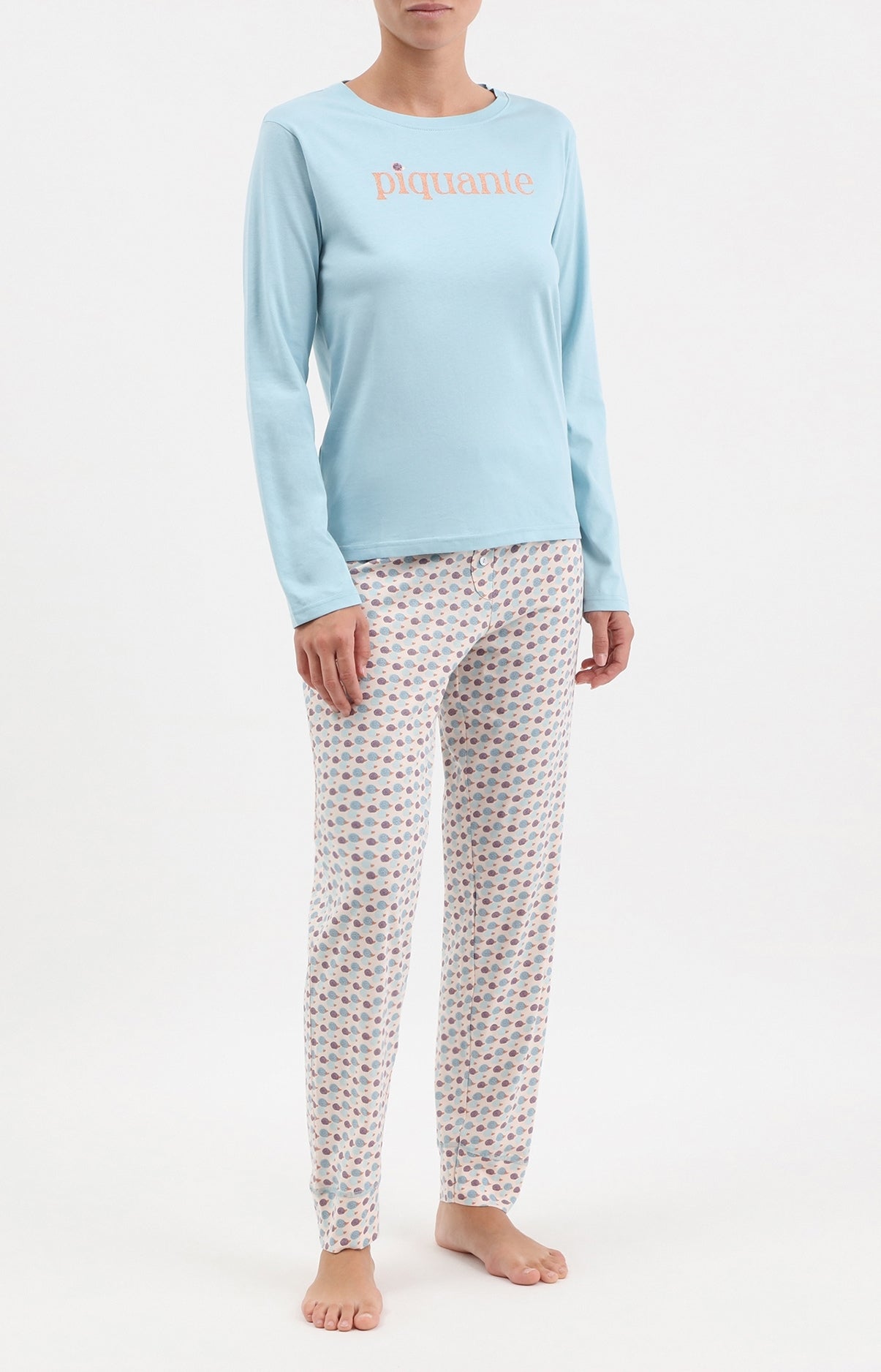 arthur-bob-piquante-pyjama-coton-rose-manches-longues image 1