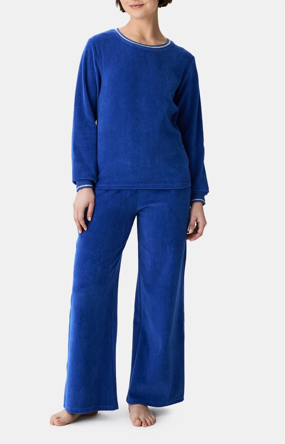 arthur-bob-daphn-a-pyjama-velours-femme-bleu-roi-s-xl image 1