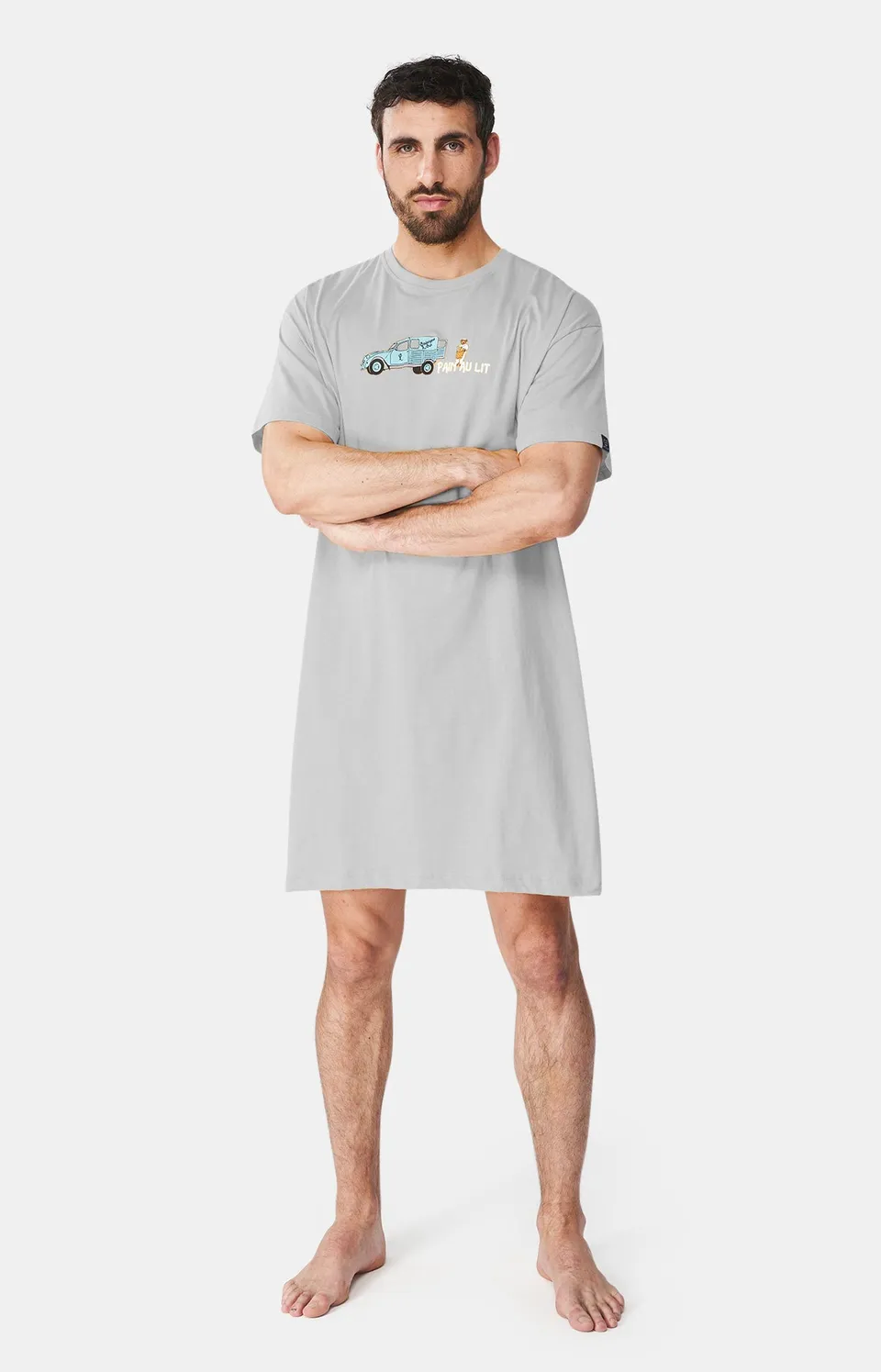 arthur-bob-maxi-tee-shirt-pain-au-lit-chemise-de-nuit-gris-tu image 1