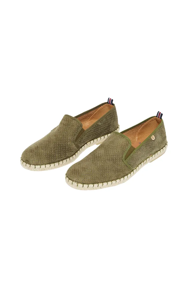 arthur-bob-cuir-uni-espadrilles-homme-kaki image 1