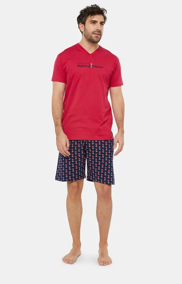 arthur-bob-legion-pyjashort-marine-coton-homme image 1