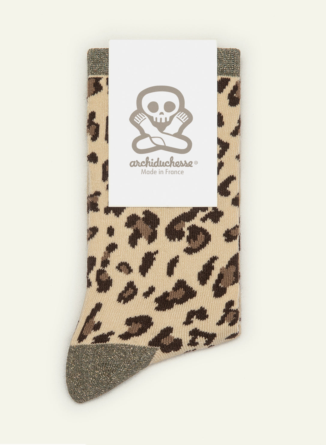 archiduchesse-paillet-e-l-opard-scintillante-kaki-chaussettes-36-41 image 3
